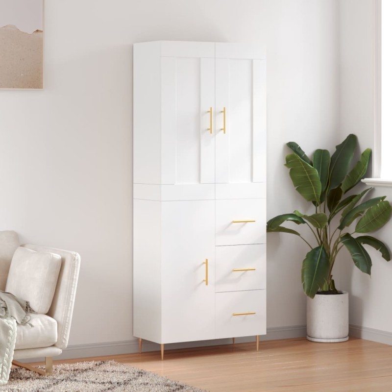 vidaXL Aparador alto madera contrachapada blanco 69,5x34x180 cm vidaXL Aparador alto madera contrachapada blanco 69,5x34x180 cm