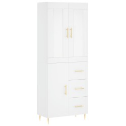 vidaXL Aparador alto madera contrachapada blanco 69,5x34x180 cm