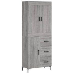 vidaXL Aparador alto madera contrachapada gris sonoma 69,5x34x180 cm