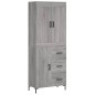 vidaXL Aparador alto madera contrachapada gris sonoma 69,5x34x180 cm vidaXL Aparador alto madera contrachapada gris sonoma 69,5x34x180 cm