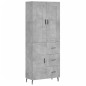 vidaXL Aparador alto madera contrachapada gris hormigón 69,5x34x180 cm vidaXL Aparador alto madera contrachapada gris hormigón 69,5x34x180 cm