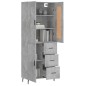 vidaXL Aparador alto madera contrachapada gris hormigón 69,5x34x180 cm vidaXL Aparador alto madera contrachapada gris hormigón 69,5x34x180 cm