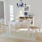 vidaXL Sillas de comedor 2 uds madera maciza caucho terciopelo blanco vidaXL Sillas de comedor 2 uds madera maciza caucho terciopelo blanco