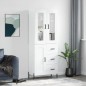 vidaXL Aparador alto madera contrachapada blanco brillo 69,5x34x180 cm vidaXL Aparador alto madera contrachapada blanco brillo 69,5x34x180 cm