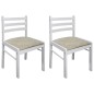 vidaXL Sillas de comedor 2 uds madera maciza caucho terciopelo blanco vidaXL Sillas de comedor 2 uds madera maciza caucho terciopelo blanco