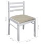vidaXL Sillas de comedor 2 uds madera maciza caucho terciopelo blanco vidaXL Sillas de comedor 2 uds madera maciza caucho terciopelo blanco