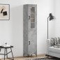 vidaXL Aparador de madera contrachapada gris hormigón 34,5x34x180 cm vidaXL Aparador de madera contrachapada gris hormigón 34,5x34x180 cm