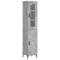 vidaXL Aparador de madera contrachapada gris hormigón 34,5x34x180 cm vidaXL Aparador de madera contrachapada gris hormigón 34,5x34x180 cm