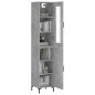 vidaXL Aparador de madera contrachapada gris hormigón 34,5x34x180 cm vidaXL Aparador de madera contrachapada gris hormigón 34,5x34x180 cm