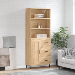 vidaXL Aparador alto madera contrachapada color roble 69,5x34x180 cm