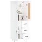 vidaXL Aparador alto madera contrachapada blanco 69,5x34x180 cm vidaXL Aparador alto madera contrachapada blanco 69,5x34x180 cm