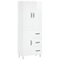 vidaXL Aparador alto madera contrachapada blanco brillo 69,5x34x180 cm vidaXL Aparador alto madera contrachapada blanco brillo 69,5x34x180 cm