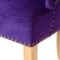 vidaXL Silla de comedor 2 uds madera roble maciza y terciopelo morado vidaXL Silla de comedor 2 uds madera roble maciza y terciopelo morado