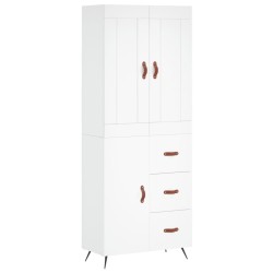 vidaXL Aparador alto madera contrachapada blanco 69,5x34x180 cm