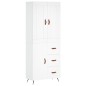 vidaXL Aparador alto madera contrachapada blanco 69,5x34x180 cm vidaXL Aparador alto madera contrachapada blanco 69,5x34x180 cm