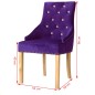 vidaXL Silla de comedor 2 uds madera roble maciza y terciopelo morado vidaXL Silla de comedor 2 uds madera roble maciza y terciopelo morado