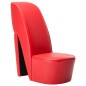 vidaXL Sillón con forma de zapato de tacón cuero sintético rojo vidaXL Sillón con forma de zapato de tacón cuero sintético rojo