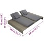 vidaXL Tumbona doble con cojín de ratán sintético gris vidaXL Tumbona doble con cojín de ratán sintético gris