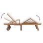 vidaXL Tumbona con cojín madera maciza de teca crema vidaXL Tumbona con cojín madera maciza de teca crema