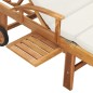 vidaXL Tumbona con cojín madera maciza de teca crema vidaXL Tumbona con cojín madera maciza de teca crema