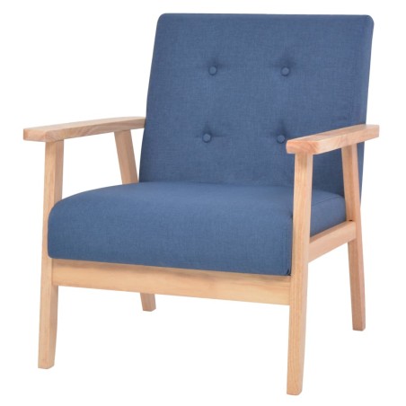 vidaXL Sillón de tela azul
