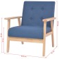 vidaXL Sillón de tela azul vidaXL Sillón de tela azul
