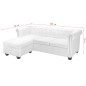 vidaXL Sofá Chesterfield en forma de L cuero sintético blanco vidaXL Sofá Chesterfield en forma de L cuero sintético blanco