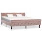 vidaXL Estructura de cama de terciopelo rosa 160x200 cm vidaXL Estructura de cama de terciopelo rosa 160x200 cm