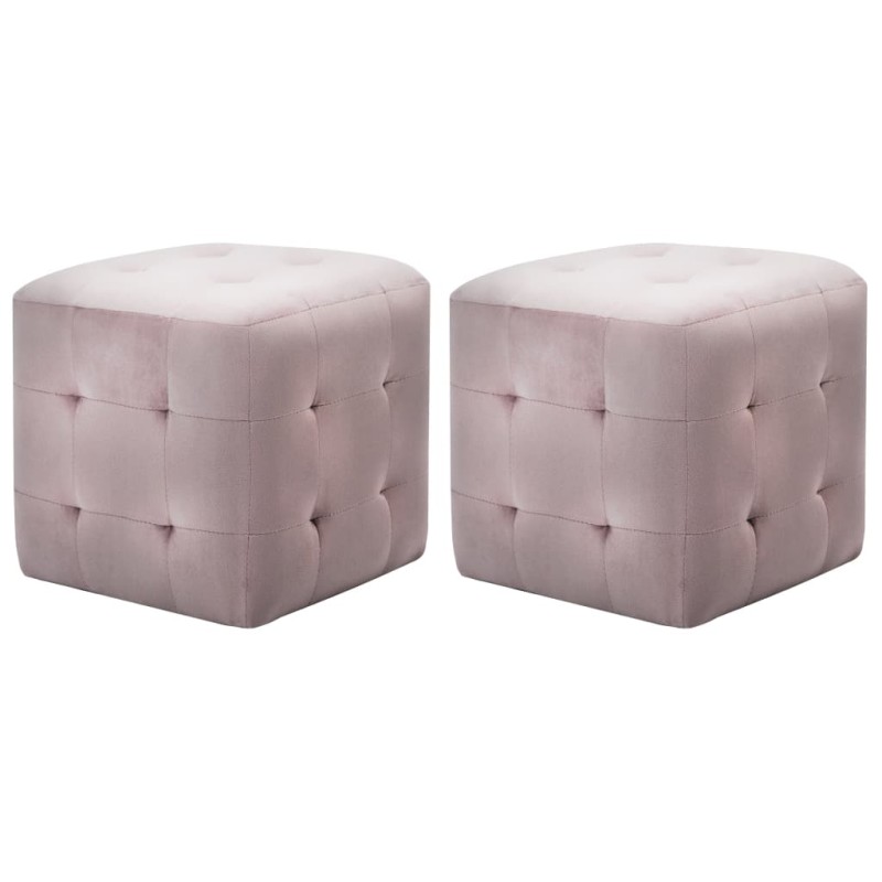 vidaXL Mesitas de noche 2 unidades terciopelo rosa 30x30x30 cm vidaXL Mesitas de noche 2 unidades terciopelo rosa 30x30x30 cm