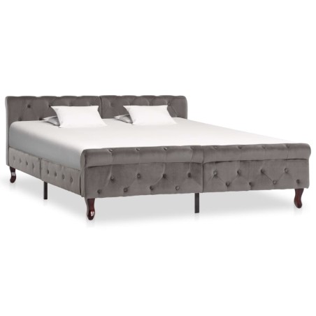 vidaXL Estructura de cama de terciopelo gris 160x200 cm