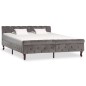vidaXL Estructura de cama de terciopelo gris 160x200 cm vidaXL Estructura de cama de terciopelo gris 160x200 cm