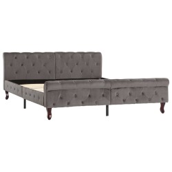 vidaXL Estructura de cama de terciopelo gris 160x200 cm