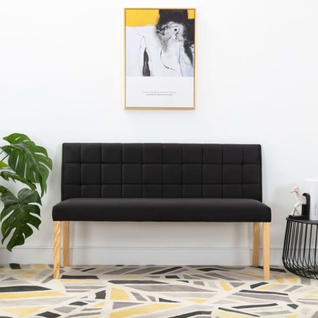 vidaXL Banco de terciopelo negro 140 cm