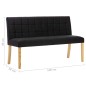 vidaXL Banco de terciopelo negro 140 cm vidaXL Banco de terciopelo negro 140 cm