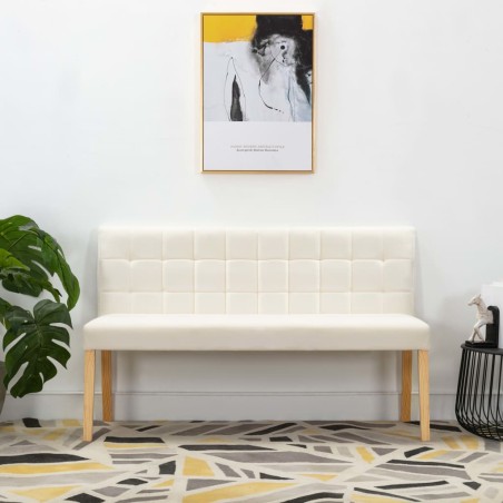 vidaXL Banco de terciopelo crema 140 cm