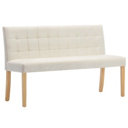 vidaXL Banco de terciopelo crema 140 cm