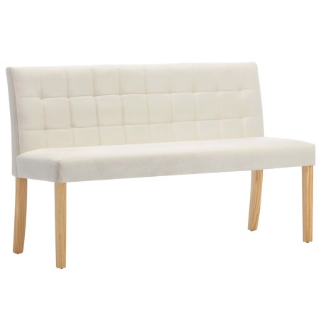 vidaXL Banco de terciopelo crema 140 cm