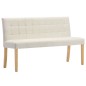 vidaXL Banco de terciopelo crema 140 cm
