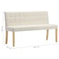 vidaXL Banco de terciopelo crema 140 cm