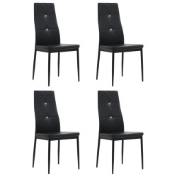 vidaXL Sillas de comedor 4 unidades cuero sintético negro