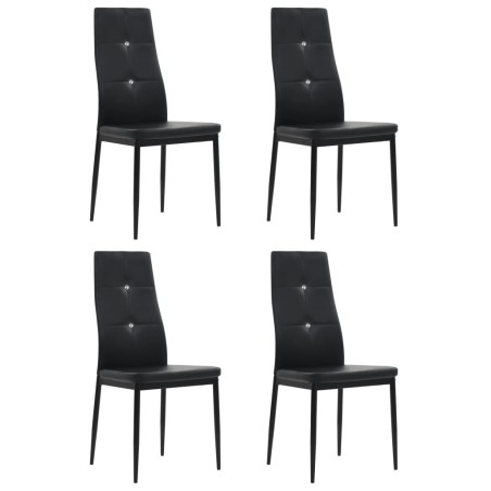 vidaXL Sillas de comedor 4 unidades cuero sintético negro