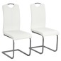 vidaXL Sillas voladizas de comedor 2 unidades cuero sintético blanco vidaXL Sillas voladizas de comedor 2 unidades cuero sintético blanco