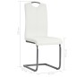vidaXL Sillas voladizas de comedor 2 unidades cuero sintético blanco vidaXL Sillas voladizas de comedor 2 unidades cuero sintético blanco