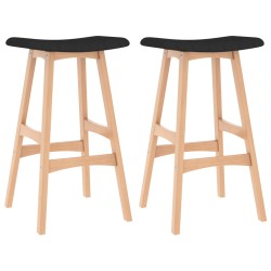 vidaXL Taburetes de cocina negros 2 unidades tela 