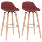 vidaXL Taburetes de cocina 2 unidades tela rojo vino tinto