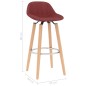 vidaXL Taburetes de cocina 2 unidades tela rojo vino tinto