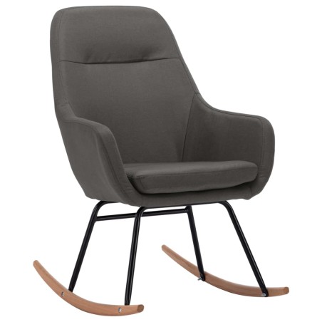 vidaXL Silla mecedora de tela gris oscura