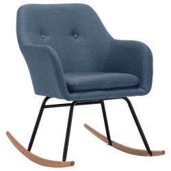 vidaXL Silla mecedora de tela azul