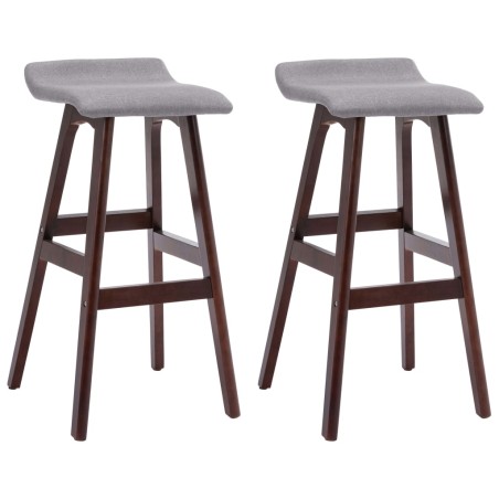 vidaXL Taburetes de cocina 2 unidades tela gris claro