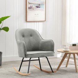 vidaXL Silla mecedora de terciopelo gris
